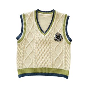 男童毛衣背心婴儿童学院小马甲薄款秋冬宝宝坎肩针织毛线外穿马夹