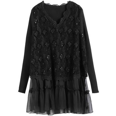 蕾丝衫2024中老年春装新款宽松