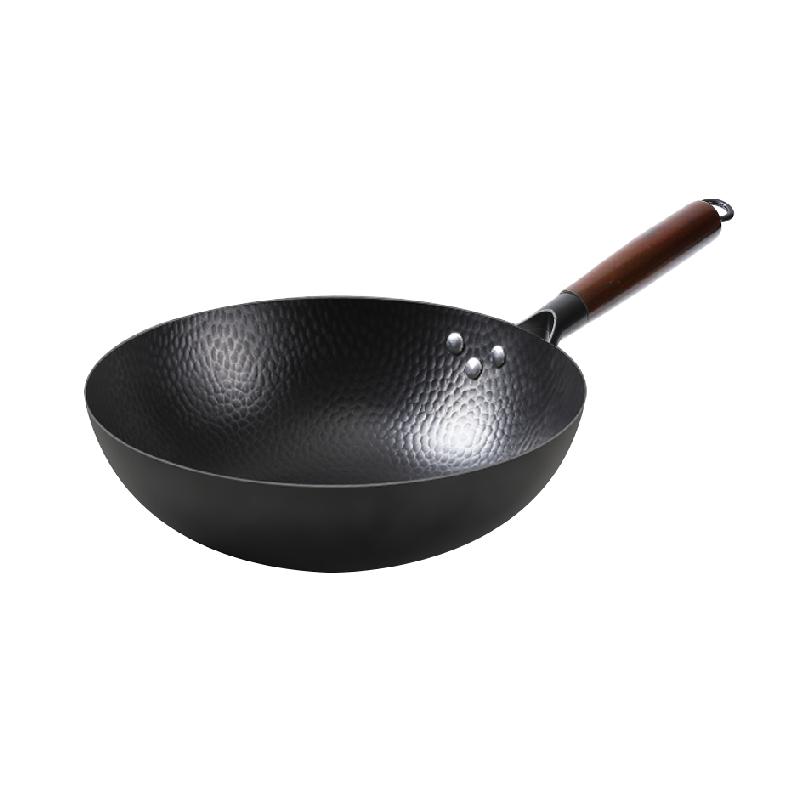 芭蒂维拉章丘炒菜锅铁锅老式家用铁锅平底锅不粘锅电磁炉燃气灶