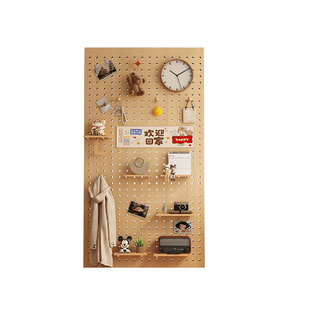 三梦实木洞洞板置物架定制造型墙入户玄关收纳配件上墙原木展示板