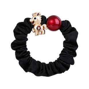 新年本命年发绳女喜庆生肖马年头绳2026新款丸子头橡皮筋发绳头饰