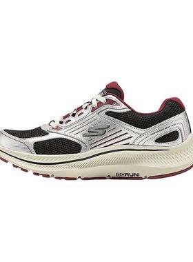 Skechers斯凯奇 MEN'S GO 舒适透气 低帮跑步鞋 男款 黑红色