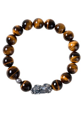 【挡住拖延】黄虎眼貔貅手串范李李五行缺土者激活事业手链