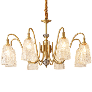 法式客厅吊灯主灯水晶欧式餐厅卧室美式全铜轻奢灯具全屋2025新款