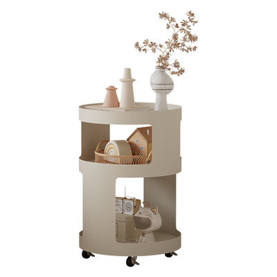 耶特可移动铁艺圆形奶油风床头柜