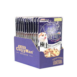 多格漫妙鲜肉粒包猫咪零食12袋金枪鱼肉条鸡肉罐头猫零食55g拌饭