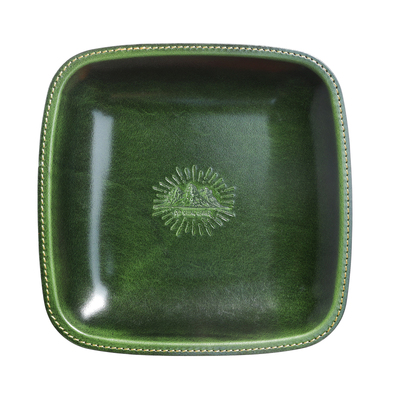 手工制作头层牛皮双面缝合收纳盘