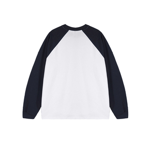 GOOZI MADE 300g重磅插肩袖长袖t恤男春季日系男生宽松圆领打底衫