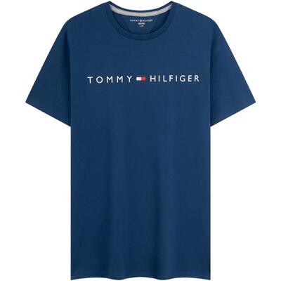 Tommy男装纯棉印花净色圆领T恤