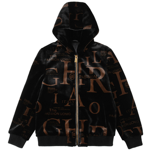 雷迪波尔旗下GHILARO古劳男装21冬季新款潮流加厚真皮金丝绒外套