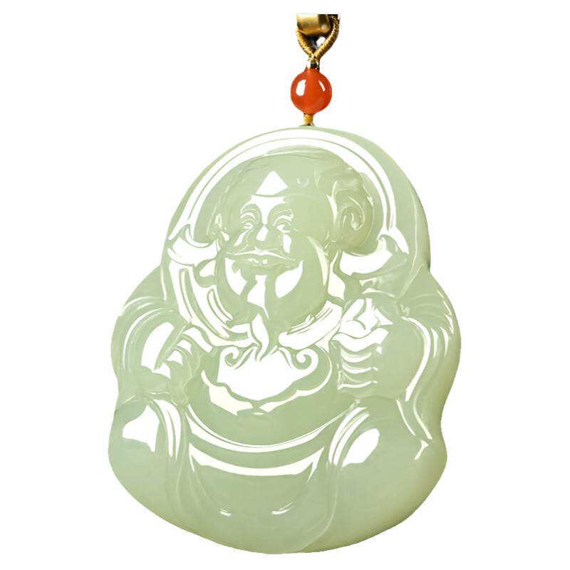 新疆和田玉青玉财神吊坠