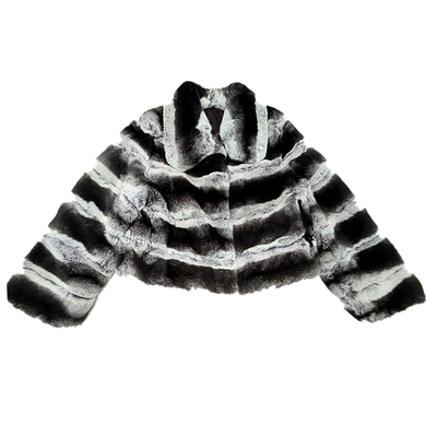 进口青紫蓝兔毛皮草时髦外套