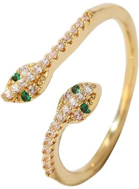 超仙时尚设计感蛇头戒指轻奢食