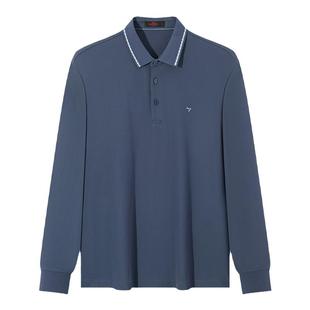 柒牌男士长袖polo衫T恤25秋季新品商务宽松翻领中年爸爸父亲装男