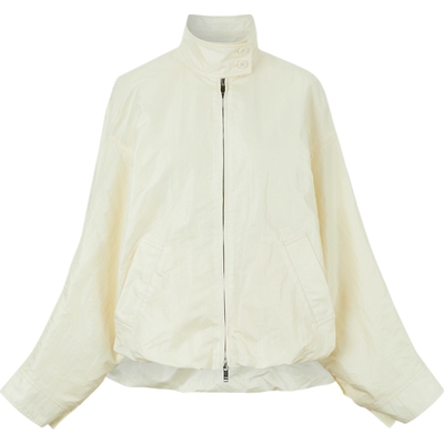 【季末折扣】YCH 秋冬女士飒爽软壳面料双向拉链白色外套