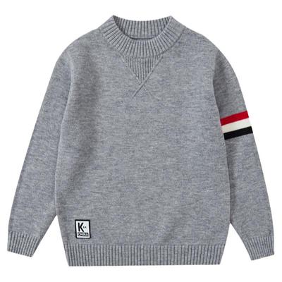 恒源祥洋气中大童半高领灰色毛衣