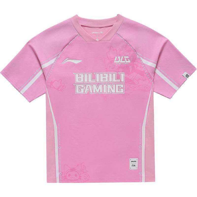 李宁LPL 官方赛季BLG战队炫彩队服短袖T恤男女同款潮流V领运动服