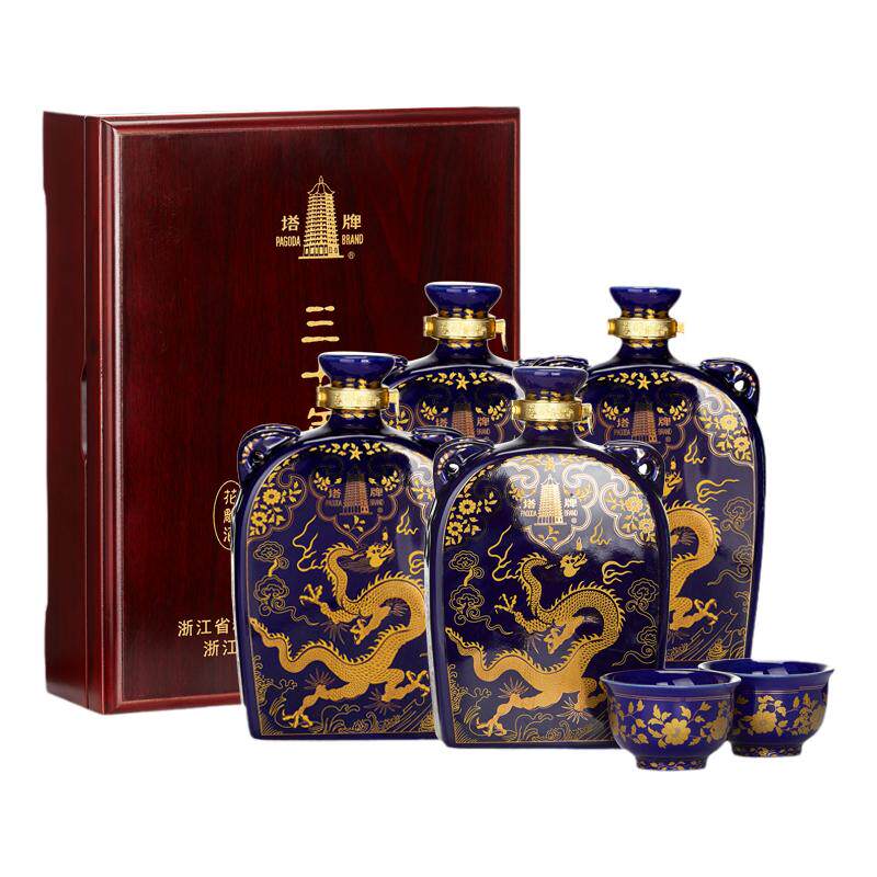 塔牌酒三十年元代扁壶680ml*4瓶