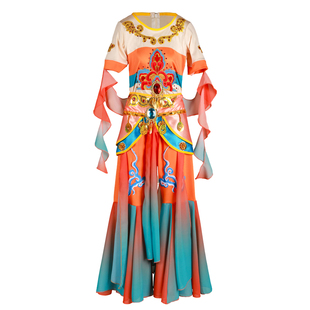 新款儿童敦煌飞天舞蹈演出服女西域风情反弹乐鼓琵琶古典舞表演服