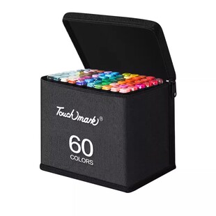 Touchmark马克笔48色软头油性速干双头水彩笔小学生儿童美术绘画专用可加墨不透色60/80色动漫彩笔正品套装