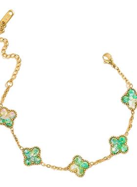 热卖新手工螺钿手链钛钢包社区团建沙龙母亲节鳞蛾蝴蝶饰品礼物