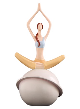 禅意少女瑜伽体式摆件高级感大号