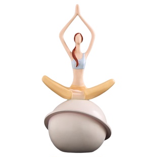 禅意少女瑜伽体式摆件高级感客厅轻奢创意瑜伽馆装饰大号艺术摆设