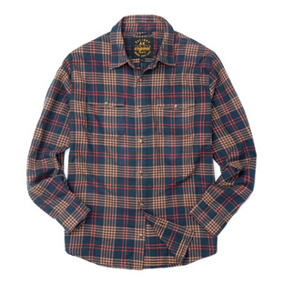 AK男装秋季新款复古双袋格纹休闲翻领衬衫男