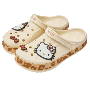 利达妮hellokitty洞洞鞋女款2026新款厚底踩屎感沙滩拖鞋女夏外穿