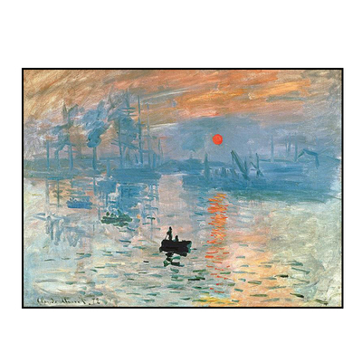 莫奈大师卧室书房单幅日出无框画