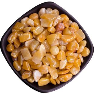 天然新疆金丝玉碎石摆件供曼扎七宝石鱼缸造景黄色石头金丝玉原石