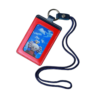 小众高颜值饭卡挂脖工作牌胸牌卡套两卡位真皮员工工牌羊城通校园