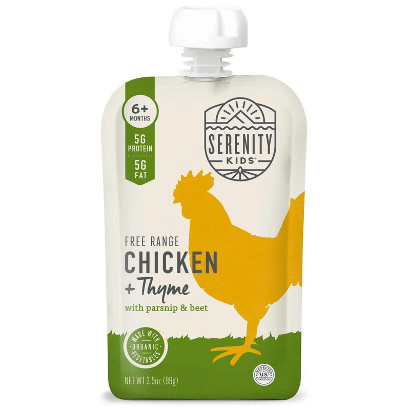 Serenity Kids美国进口婴儿辅食有机鸡肉麝香草泥99g新生宝宝肉泥