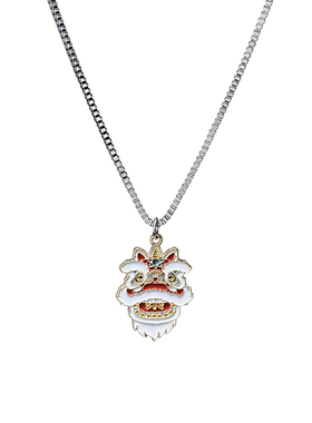 新年狮子头钛钢短款项链男女