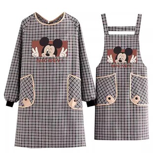 新款长袖围裙耐磨男女罩衣家用做饭透气反穿衣工作服定制印字