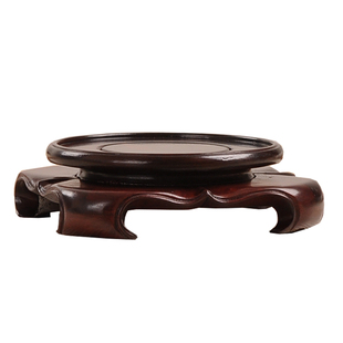 红木紫光檀实木拼接天圆地方茶壶香炉摆件底座盆景花瓶展示圆木托