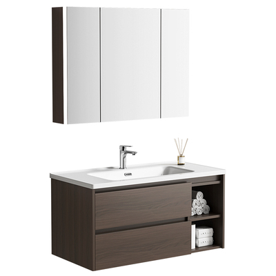 watermax中古胡桃镜柜浴室柜组合