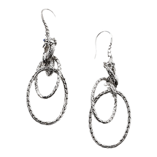 JohnHardy NAGA 悬垂银耳环 高级轻奢 设计送礼物