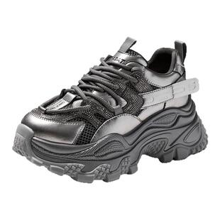 St&Sat/星期六春秋松糕厚底老爹鞋拼接系带运动单鞋女SSC3112CMK