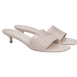 CHARLES&KEITH26夏季新款CK1-60920434法式方头细带低跟拖鞋凉鞋