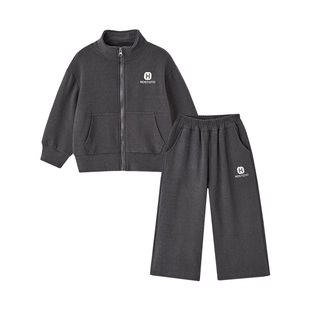 皇室童缘男童针织卫衣套装2026春季新款儿童洋气外套裤子两件套潮