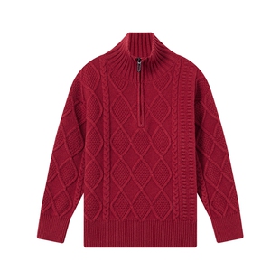 多多家男童毛衣儿童立领针织衫秋冬季2025冬装新款中大童保暖上衣