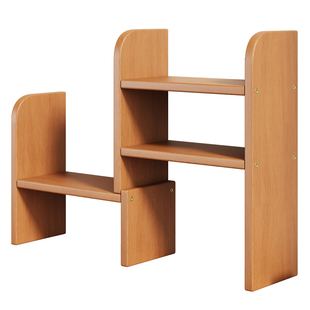 实木书桌收纳置物架桌上书架小型分层收纳架书柜学生家用储物架子