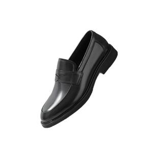 百丽男鞋一脚蹬商务正装鞋牛皮新郎婚鞋乐福鞋男皮鞋A1376AM4