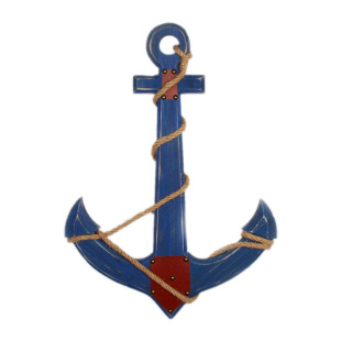 碳化木防腐木船舵地中海美式乡村风格实木质船锚家居装饰品壁挂件