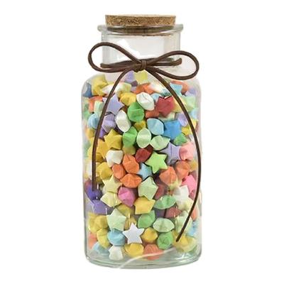 许愿瓶子玻璃瓶幸运星星折纸条渐变黄diy520生日礼物心愿瓶漂流罐