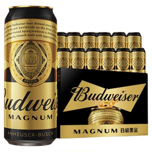 百威黑金精酿啤酒500ml*12经典美式拉格12°P罐装整箱高端英博
