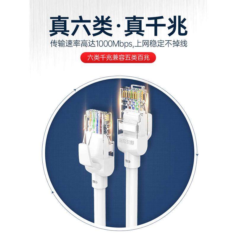 网线家用超六类千兆路由器高速电脑宽带网络连接线室内5m10米成品