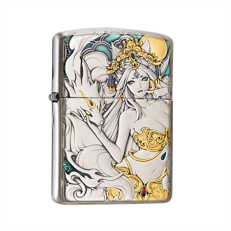 zippo青丘狐姬盔甲机浮雕