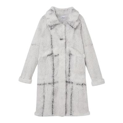 茉萱通勤非洲草兔毛长款